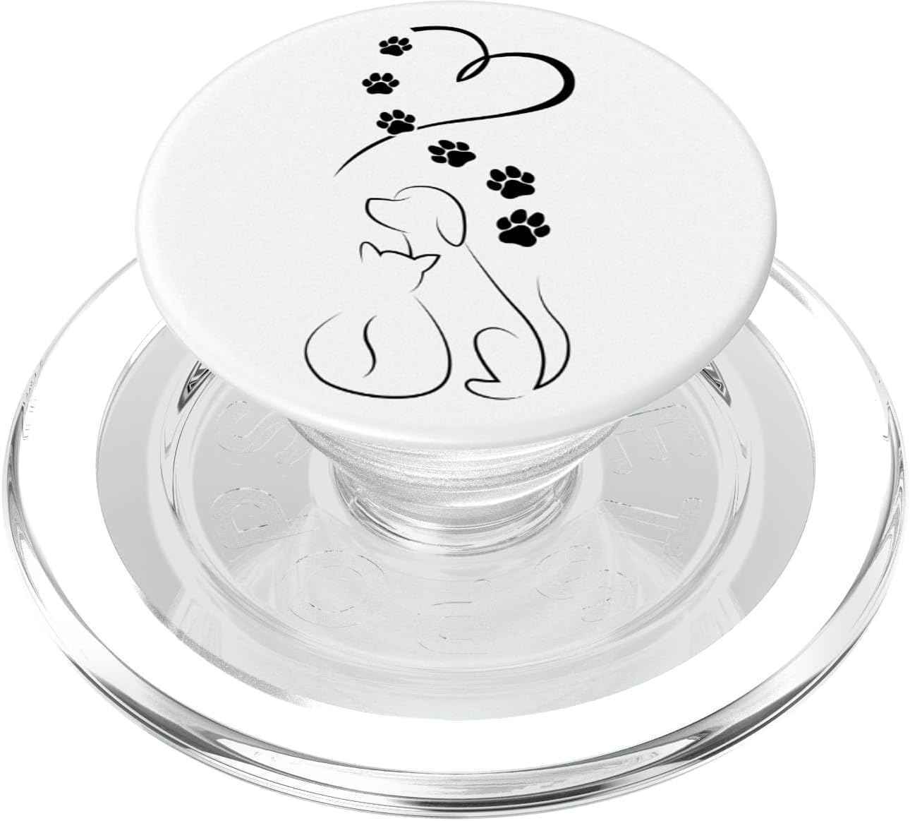 Dog Cat Paws with Heart PopSockets PopGrip for MagSafe