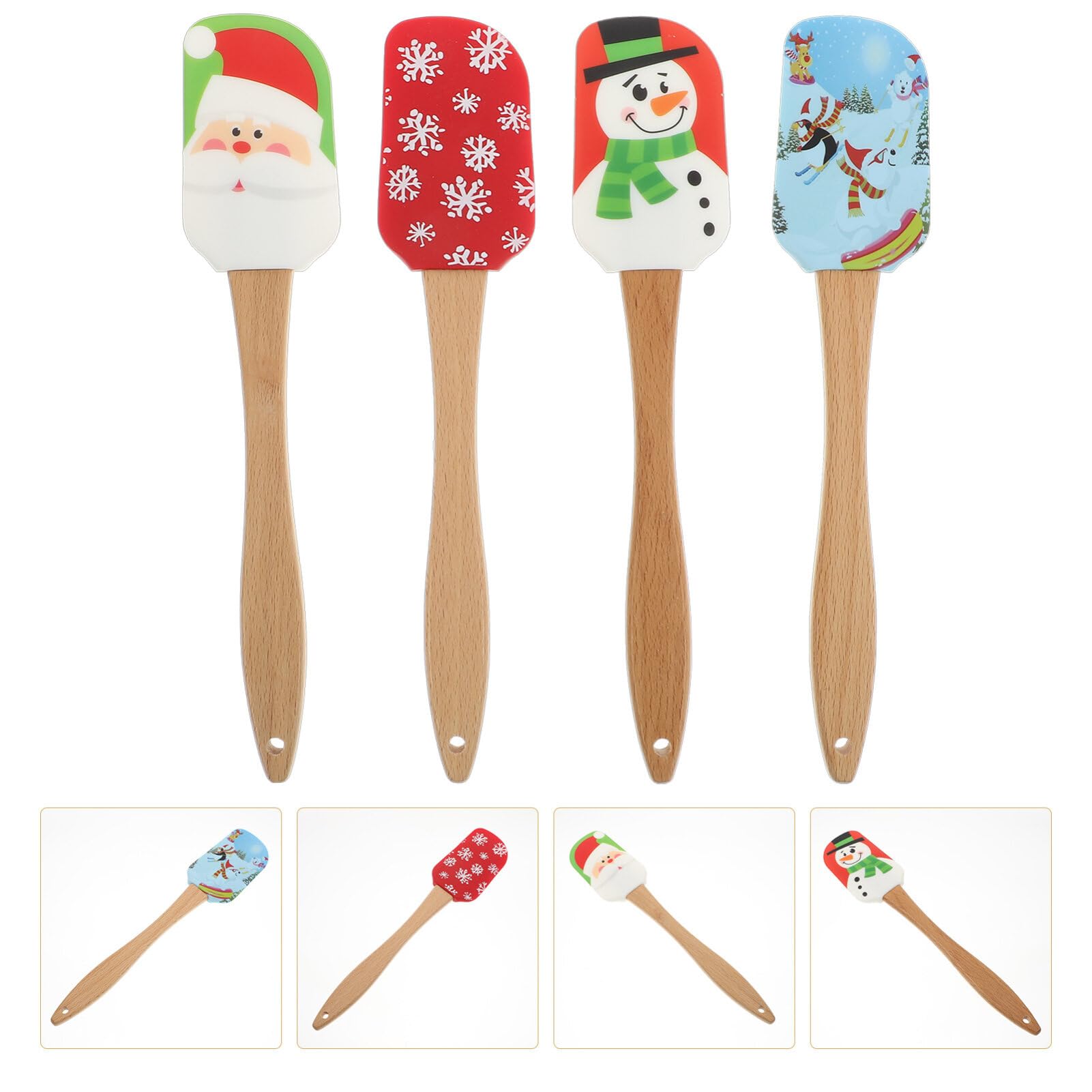 PRETYZOOM 4piezas Espátulas Para Pasteles De Navidad De Utensilios Creativos Para Decorar y Mezclar Crema y Mantequilla Herramientas De Repostería Antiadherentes Accesorios De Cocina