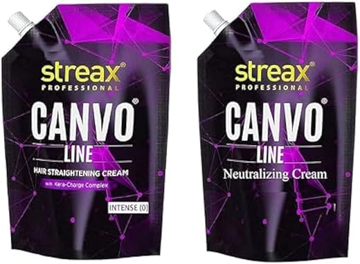 Streax Canvo Line Big Straightening Cream & Neutralizing Cream (Intense) 1000g