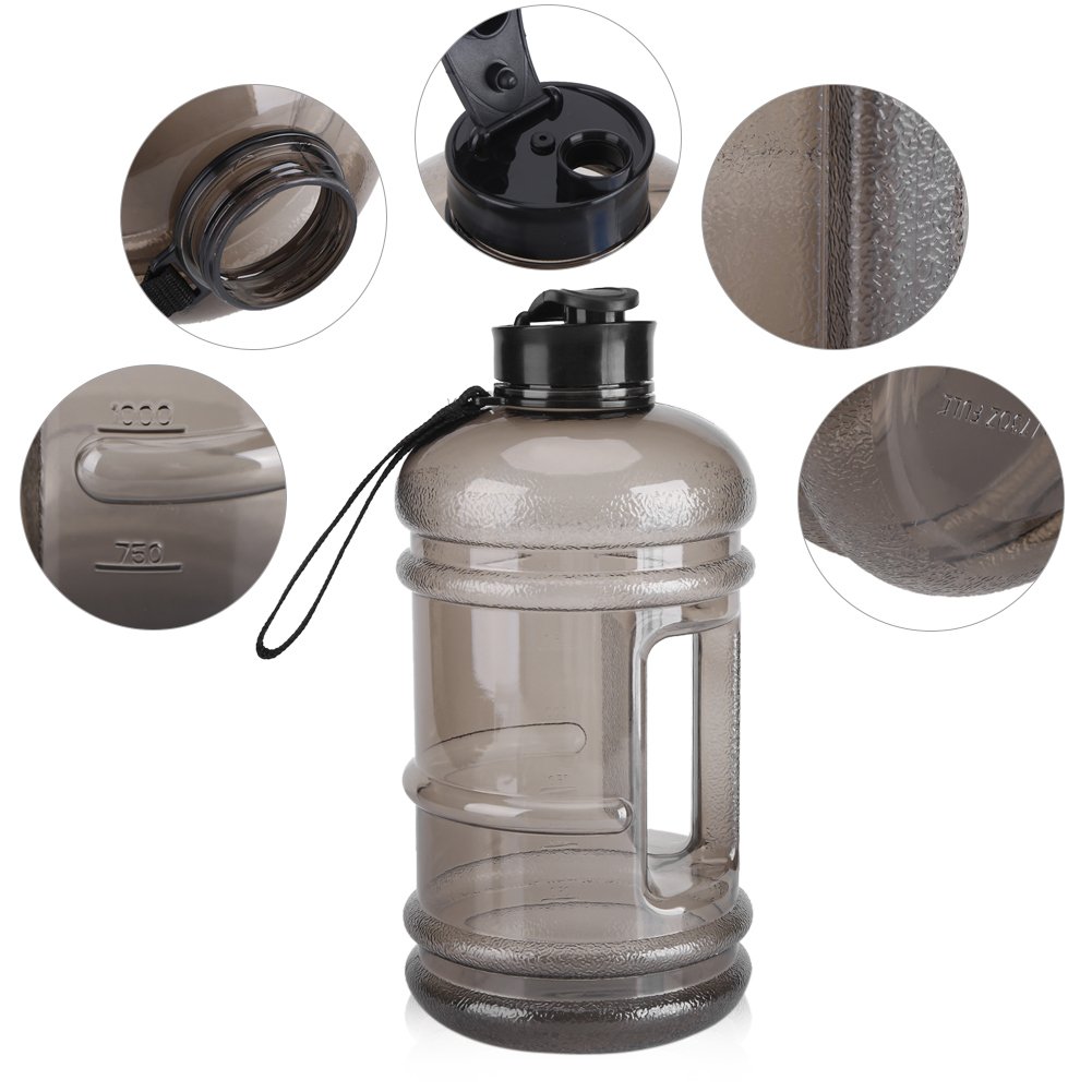 Fdit Bottiglia D'acqua 2.2L Borracce per Sport Borraccia Sportiva Palestra Tappo Tiene Bottiglia da Campeggio di Grande Capacità Colore Blu(blu
