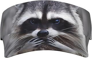 BHCASE Cute Raccoon Adult Sunshade Empty Top Hat :>> Durable and Stylish. Empty Top Design, Not Stuffy and Does Not Affect The Hair Black
