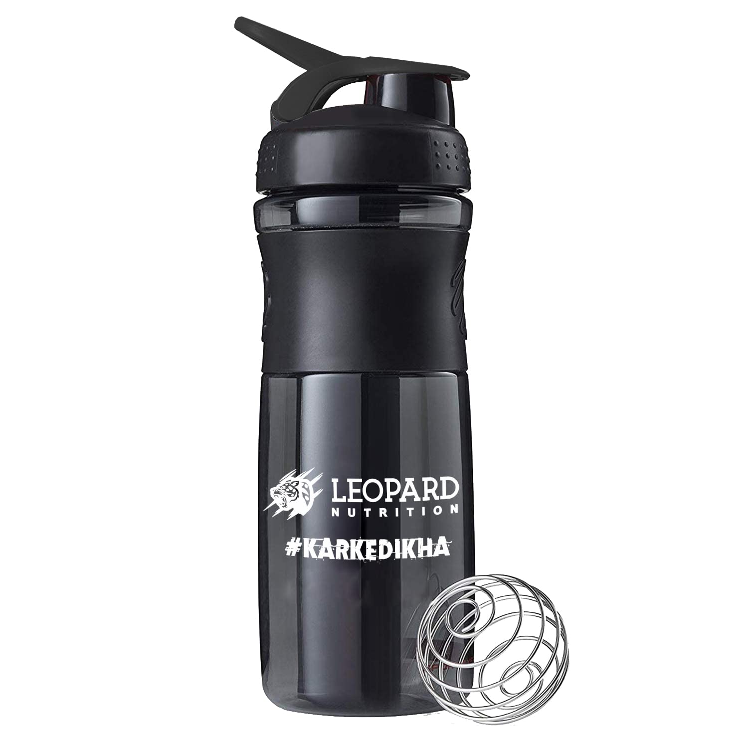 LEOPARD NUTRITION Polyethylene Protein Shaker Bottle, Leak Proof Bpa Free (Black-760Ml, Pack Of 1)