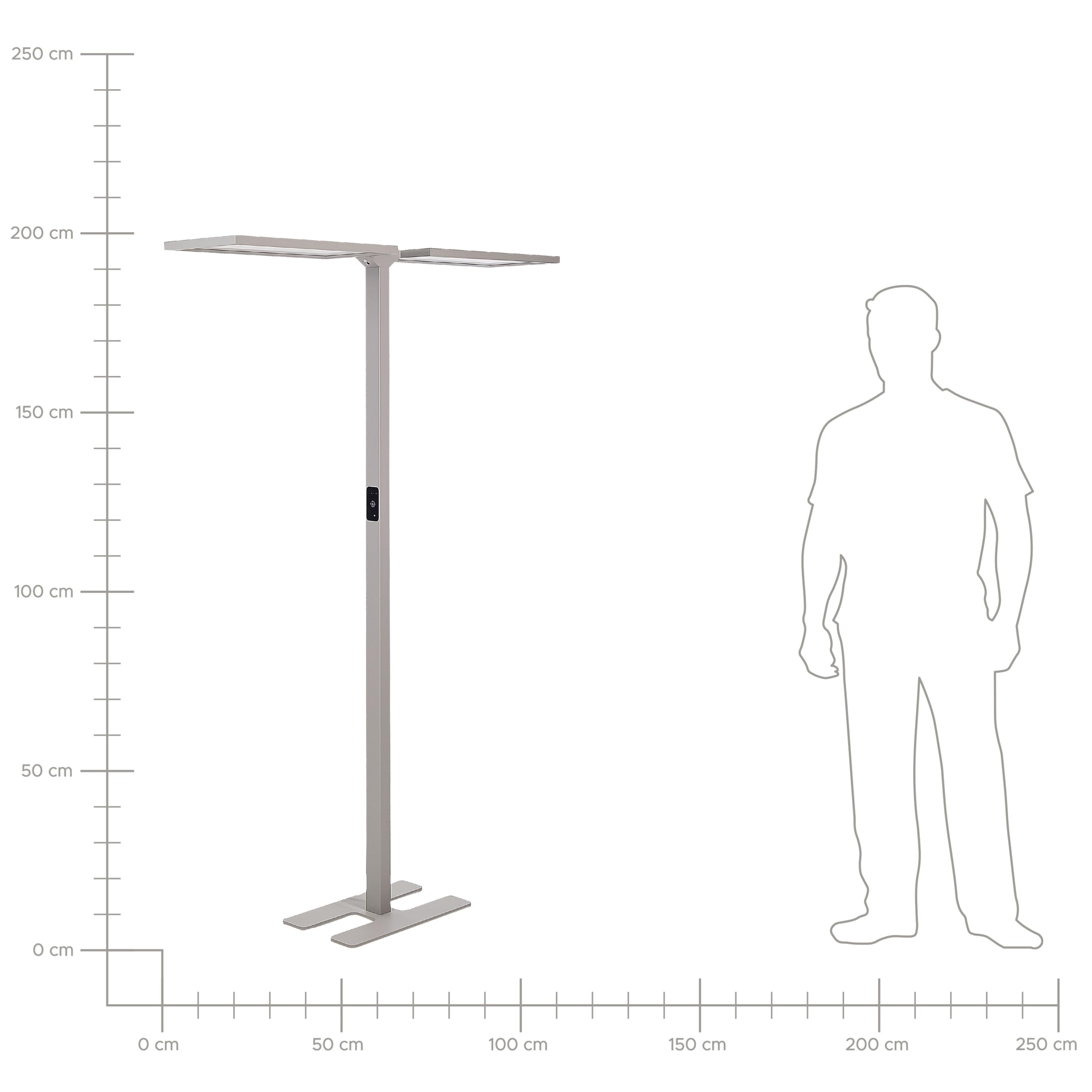 Beliani LED-Stehlampe Metall silber mit Bewegungsmelder Touch-Funktion dimmbar Sculptor