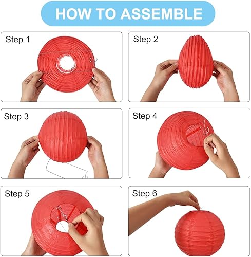 Miniatura 3 de BEISHIDA Faroles redondos de papel de 8 pulgadas de color azul claro decorativos colgantes asiáticos chinos japoneses para cumpleaños, boda, baby