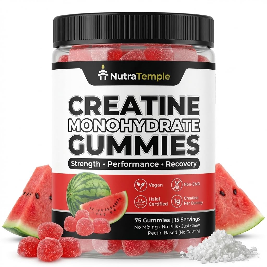 Creatine Monohydrate Gummies 5000mg for Women and Men, 75 Count Chews