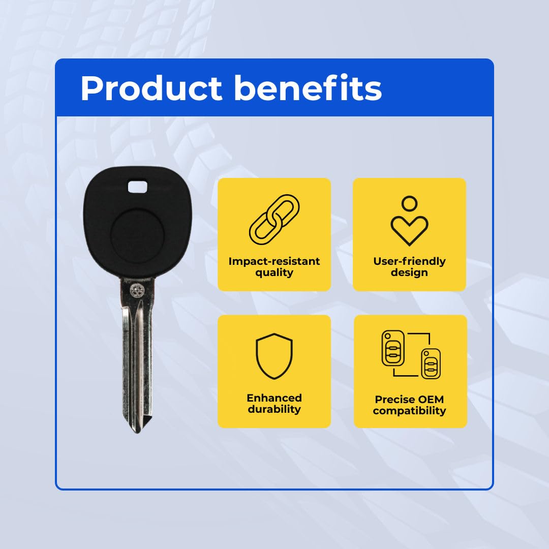 Replacement Transponder B111 Ignition Car Key for GMC Sierra 2011 Part Number 23372322 Chip ID 46 Circle Pack — view 2