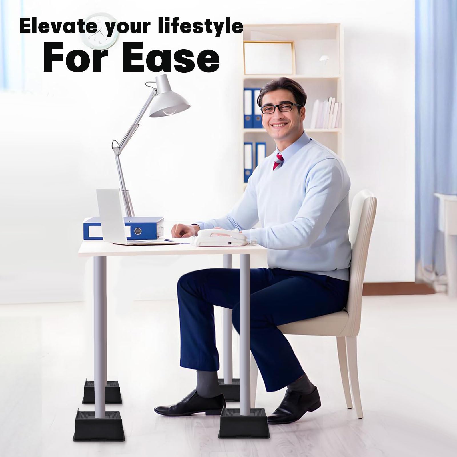 ANNKUT Elevadores de cama de 3 pulgadas resistentes, elevadores de sofá de gran tamaño, elevadores de muebles extra anchos para sofá, mesa, escritorio, cabecero, silla, elevador, bloques rectangulares