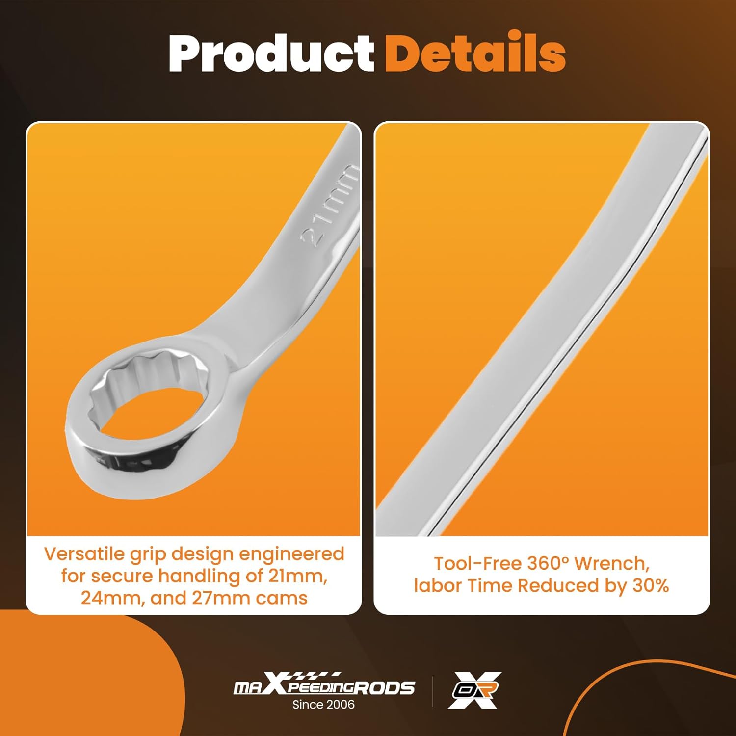 maXpeedingrods 6Pcs 41620 Caster Camber Kit for Chevrolet GM 1/2, 3/4, 1-ton Trucks/Vans with Coil Spring Suspensions, Cam Adjusting Holding Tools with 21mm/24mm Wrench