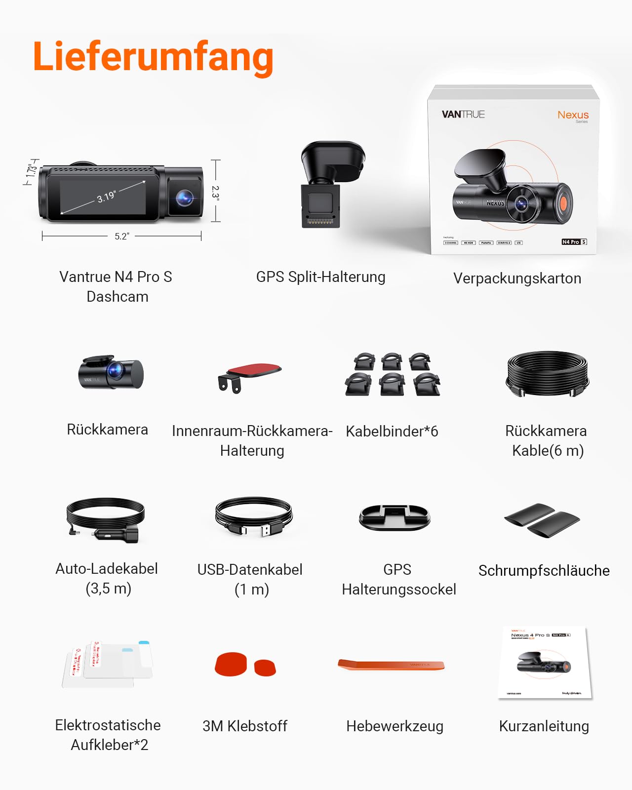 VANTRUE N4PS kamera samochodowa RC18