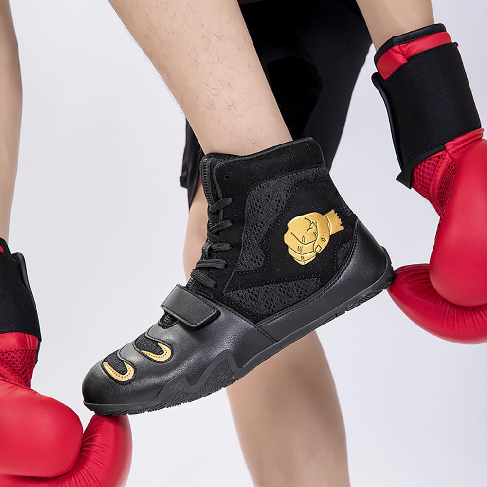 Męskie damskie buty treningowe Mid-Top, regulowana cholewka do owijania, antypoślizgowa ultracienka gumowa podeszwa, wygodne buty bojowe, pełne rozmiary