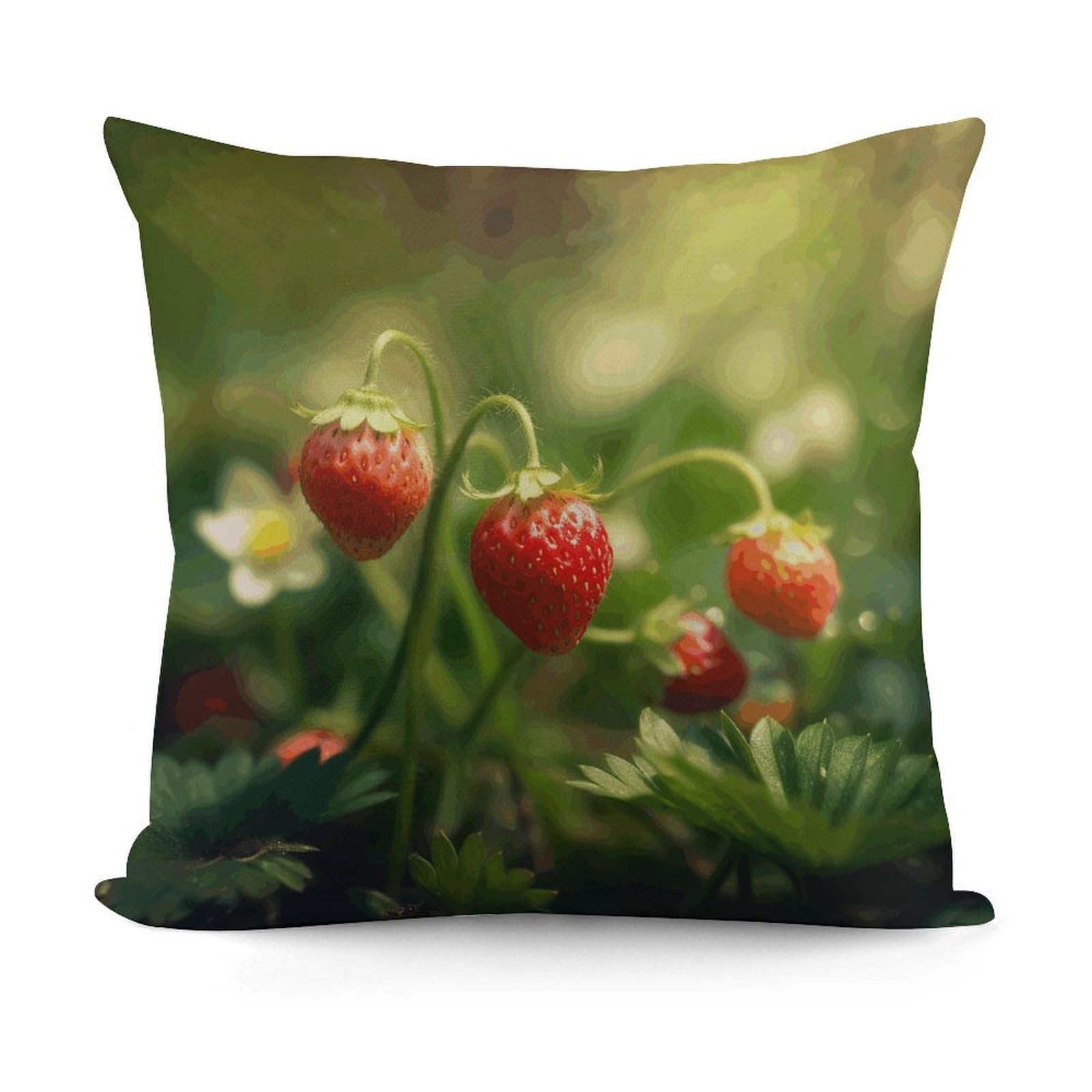Adfgyerh Style Strawberries On The Grass Decorative Pillow Covers, Throw Pillow Covers Soft For All Seasons, Pillowcases For Couch Living Room Sofa Bedroom 18X18 Inch