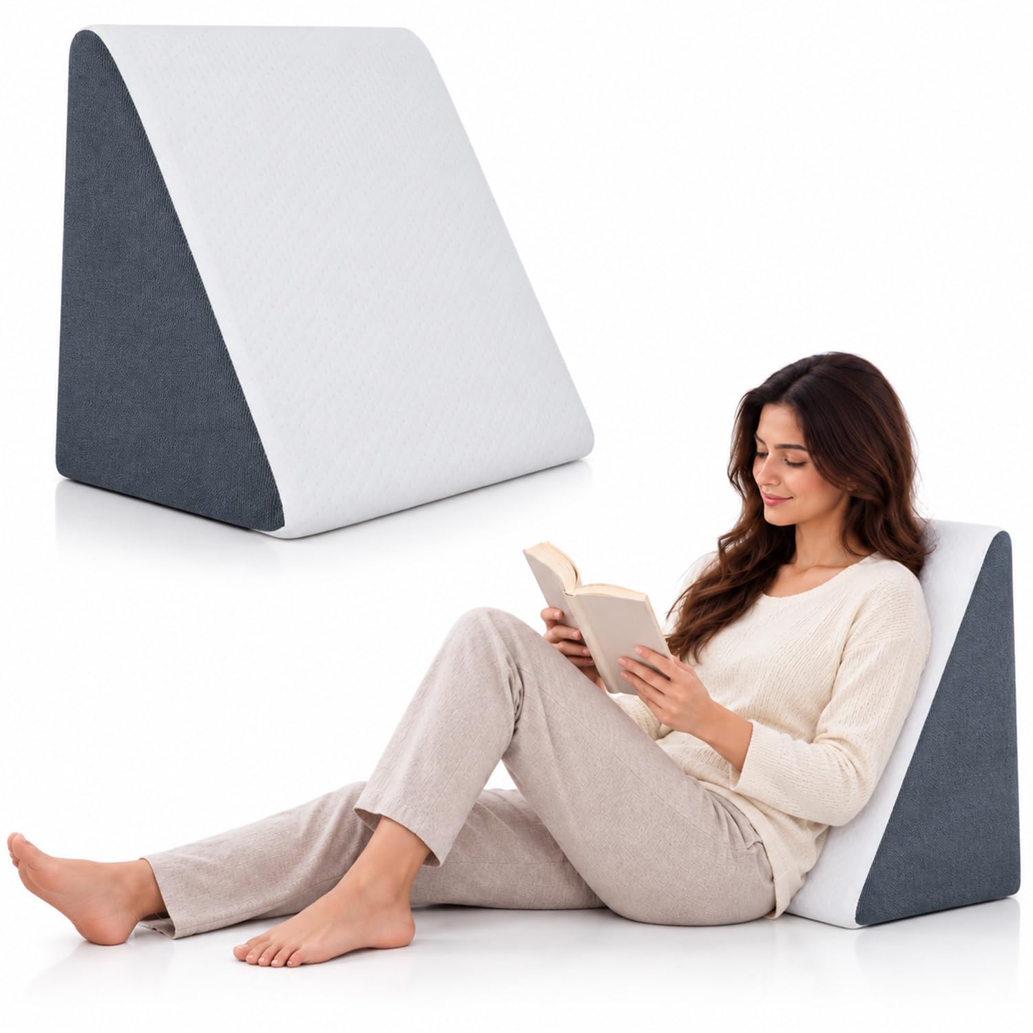 HOOPY Wedge Pillow - Back Support, Leg Elevation -17