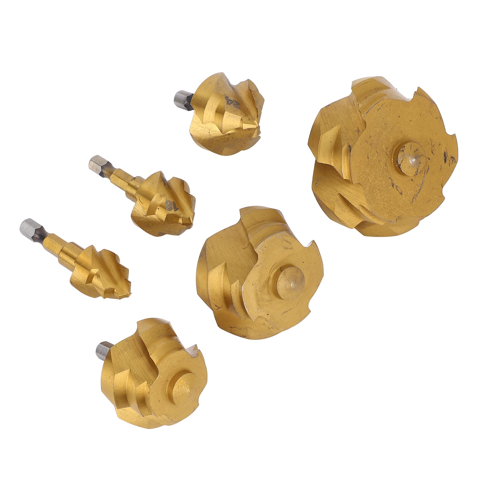 aqxreight Juego de 6 Brocas Escalonadas de Elevación Ppr 20 25 32 40 50 63 Mm Broca de Expansión de Tubería en Espiral con Vástago Hexagonal de 1/4 Pulgada para Tuberías de Plástico y Ppr