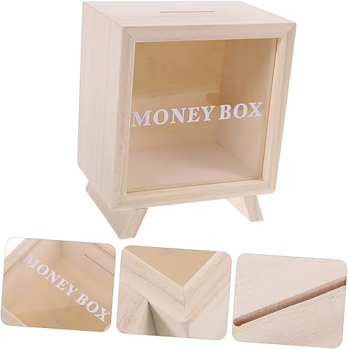 Miniatura 2 de 5pcs Piggy Bank Saving Pot Coin Banks for Adults Money Saving Jar Savings Jar Wood Coin Bank Money Bank for Kids Money Jars for Saving for Adults