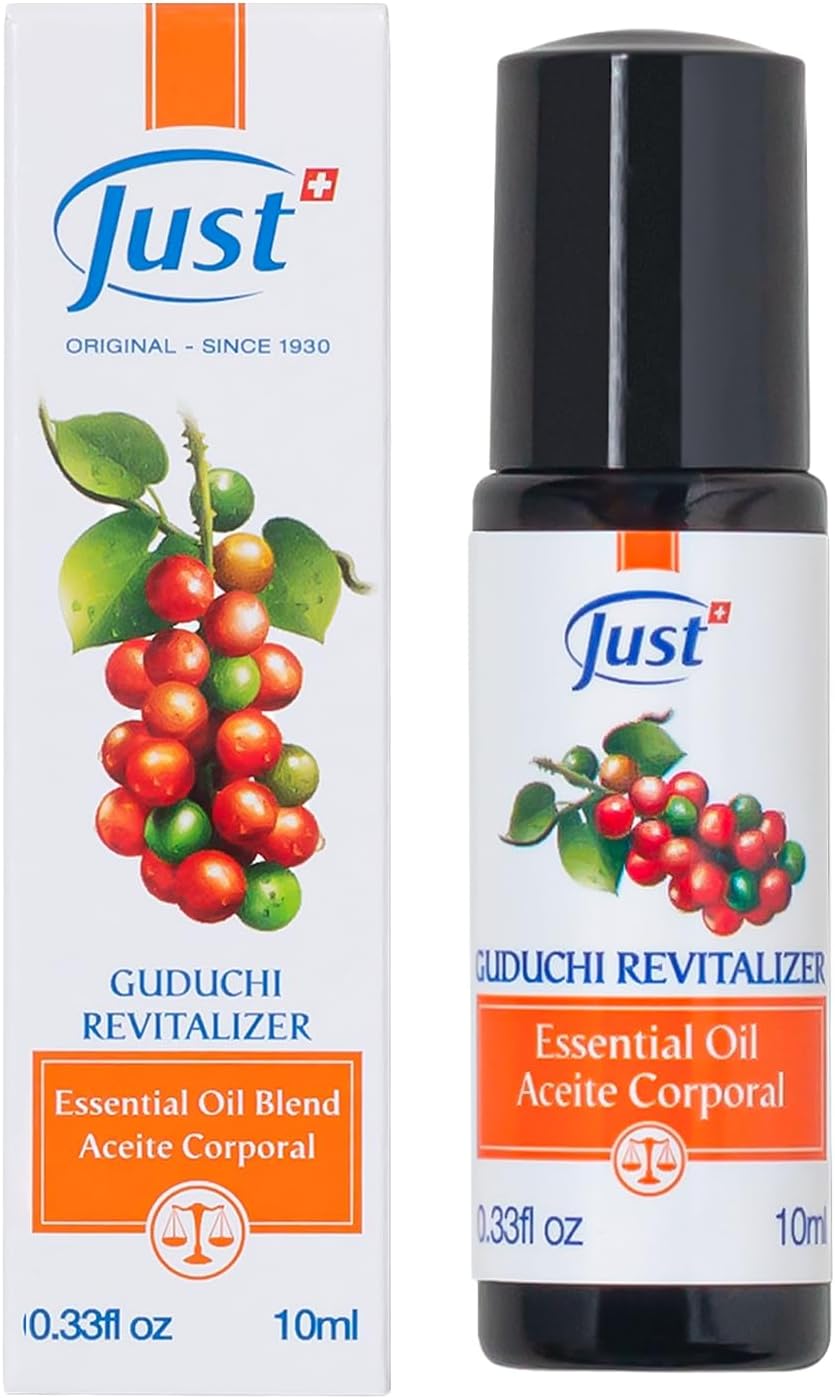 Guduchi Revitalizer Roll-On 10 ml Essential Oils by SwissJust. Guduchi Extract - with Lime, Lemon, Rosemary, Camphor, and Lavender - 10 ml