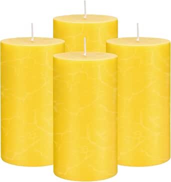 Citronella Candles Outdoor, Large 2x4 Inch Pillar Candles, 4-Pack