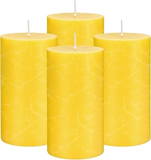 Large Citronella Candles,Lemongrass Scented Pillar Candles 2x4 Inch, Citronella Candle Indoor & Outdoor,Wedding Candles Decoration Candle for Home