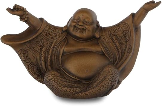 Buddha Groove Welcoming Cheering Happy Buddha Statue Bronze