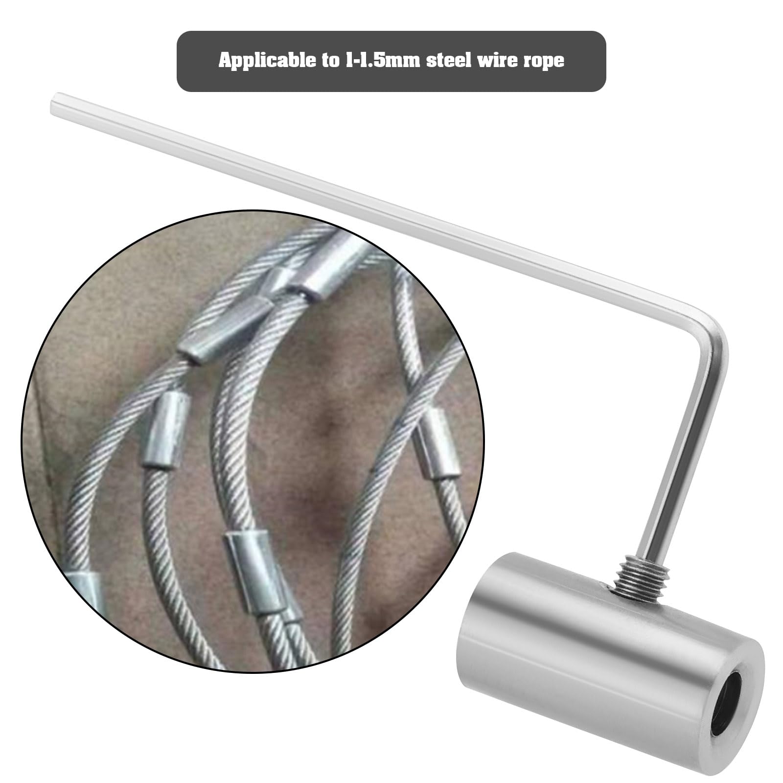 5 Morsetti Per Cavo In Acciaio Inox 304 - Per Fune 1-1.5 Mm, Lunghezza 15 Mm, Con Chiave Esagonale, Per Edilizia E Marino - Foto 7