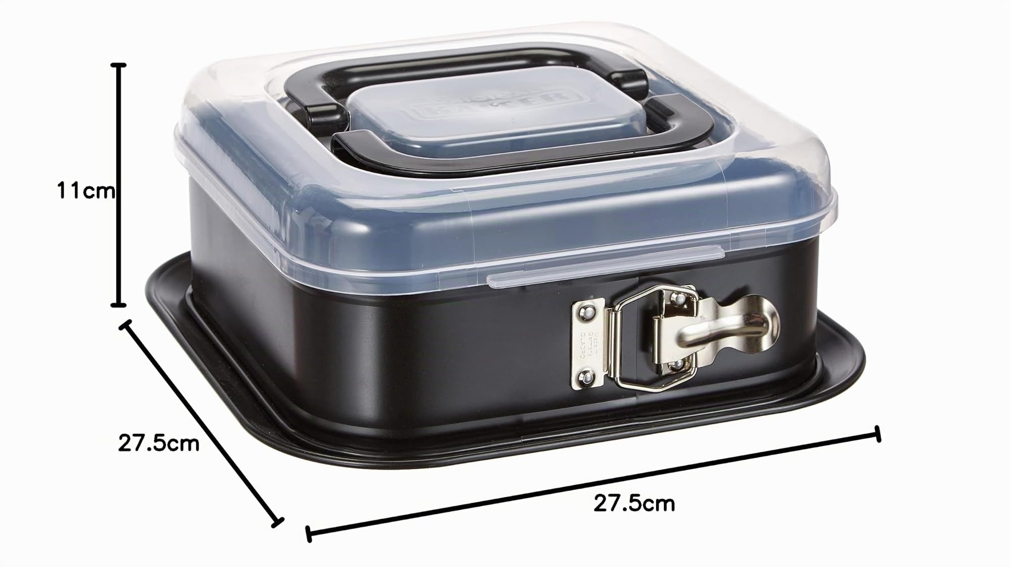 Kaiser 623009 Bake&Take Moule à charnière carré avec cloche de transport 24 x 24 cm