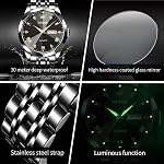 OLEVS Montre pour les hommes Diamant Robe d'affaires en acier inoxydable Quartz analogique Imperméable Date Lumineuse Deux Tons Montre de Wrist Casual de luxe