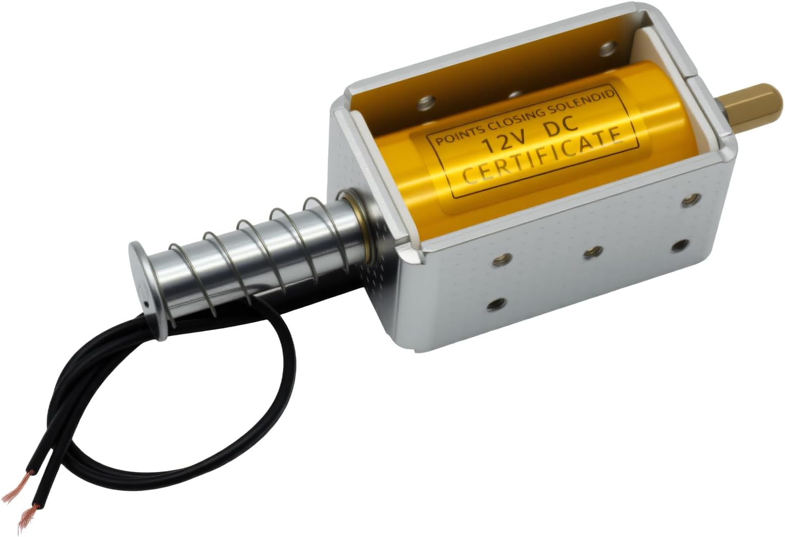 Push Pull Solenoid, DC12V Electric Magnet, 35mm Stroke, Electromagnet with Wired Connection, High Performance Linear Actuator for DIY Projects and Automation（Wiring Connecting）