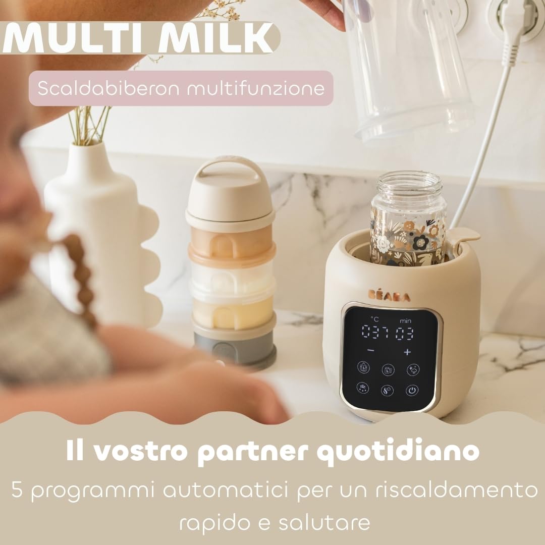 BÉABA, Scaldabiberon/Sterilizzatore, Scaldlatte Materno/Infantile, Multifunzione: 5 Modalità, Bagnomaria, Scaldapappe, Scongelamento, Modalità Rapida, Modalità Sterilizzazione, Multi Milk, Argilla