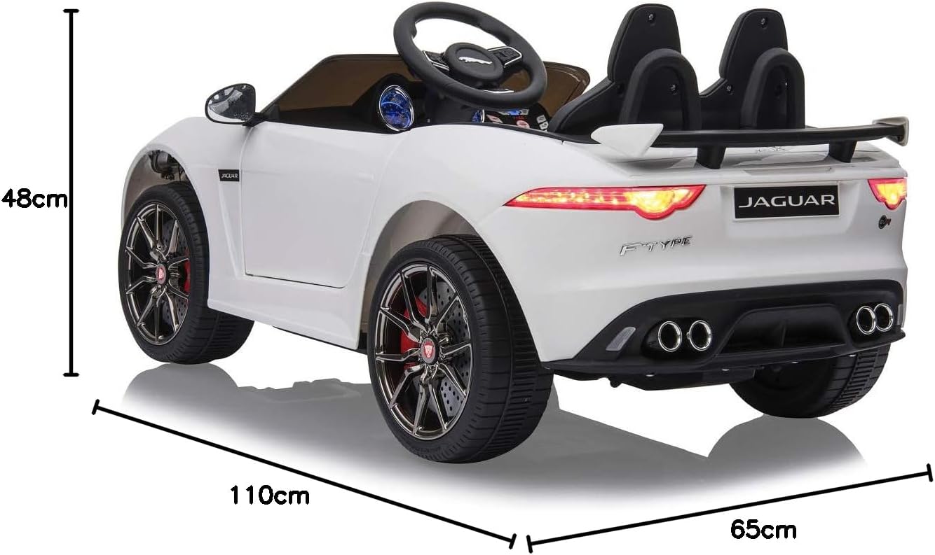 Diagram showing the dimensions of the JAMARA Ride-on Jaguar F-type SVR