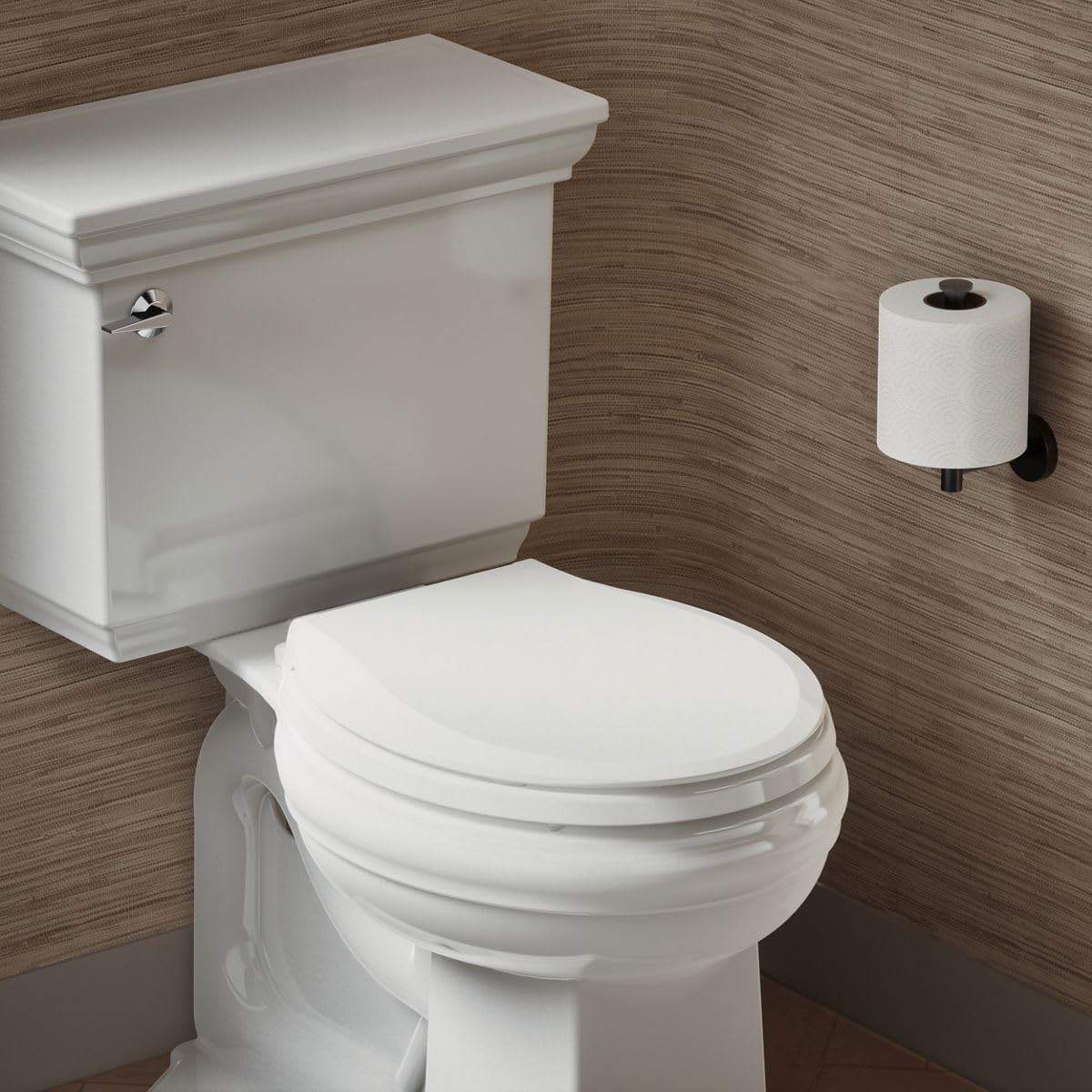 KOHLER Cachet Nightlight Round Toilet Seat Soft Close, ReadyLatch®, White White Round Night Light