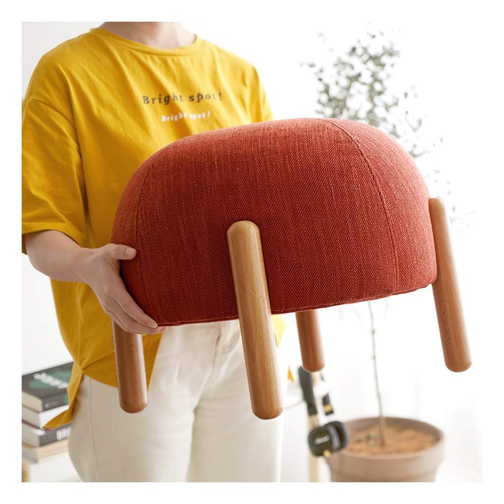 Tabouret de chaise rembourré rouge en lin avec repose-pieds confortable gzz