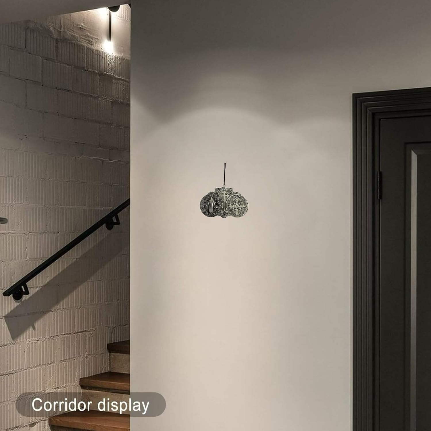 EXTRA LARGE 5 INCH ST BENEDICT CROSS MEDAL VINTAGE FINISH FOR WALL OR DESK DISPLAY/MEDALLA DE SAN BENITO (NEW Silver) - Image 6