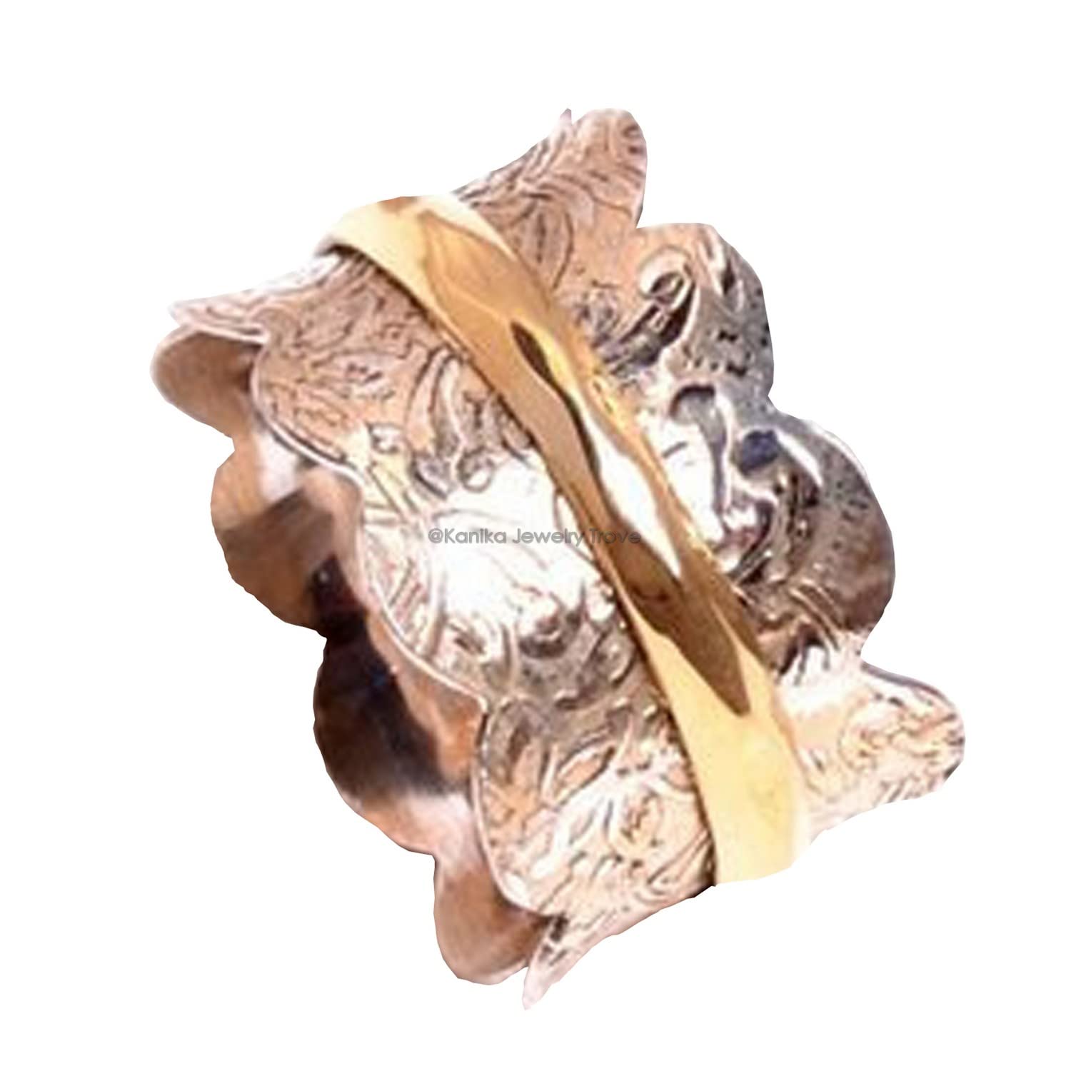 Blume Textur Spinner Ring 925 Sterling Silber Spinner Band Ringe für Frauen, Angst Ring für Meditation, Geschenk Ring für Muttertag (Größe 7)