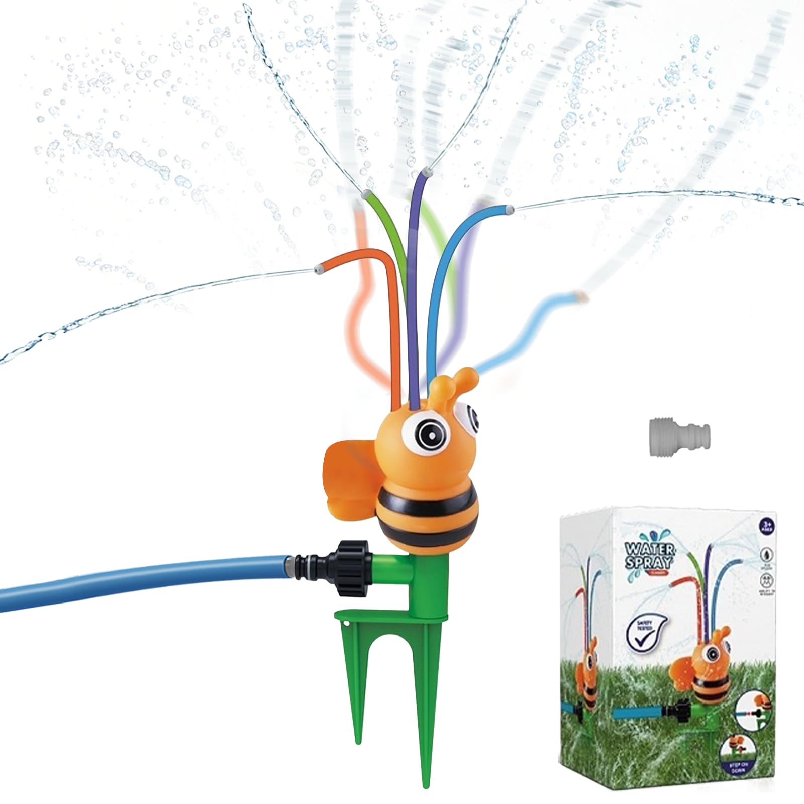 Kids Water Sprinkler Toys, Bee Sprinkler with Wiggle Tubes for Lawn Garden