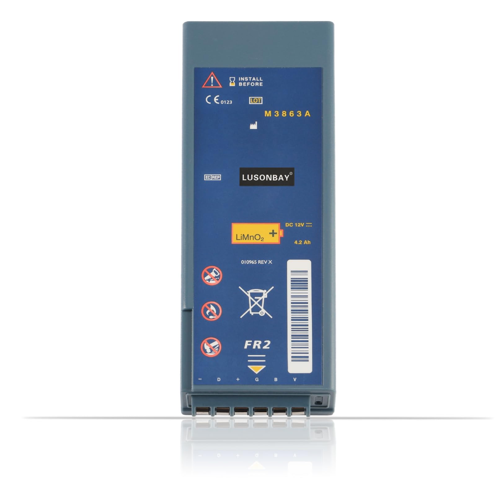 M3-863A Battery Compatible with FR2 AED Defibrillator Battery M3860A M3861A M3840A 12V 4.2Ah 50.4WH