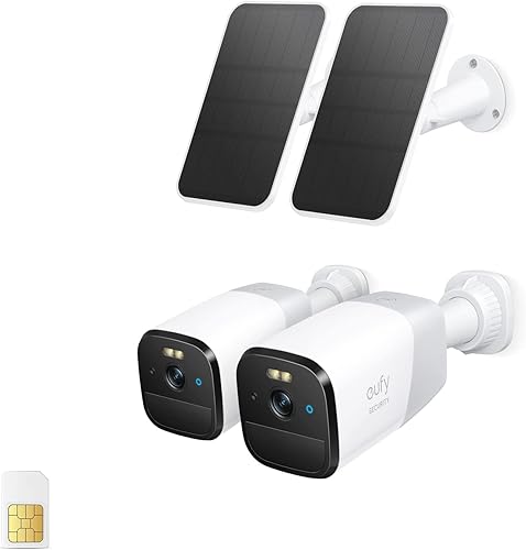 eufy security Cámara de seguridad celular 4G LTE inalámbrica para exteriores, funciona con energía solar, 2K HD, visión nocturna Starlight,