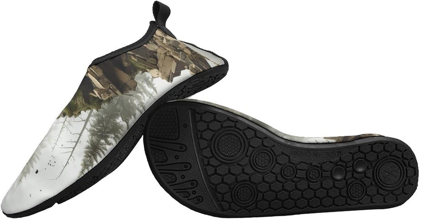 Water Shoes for Women Men Swim Beach Shoes Quick Dry Barefoot Aqua Shoes Stones and Trees Sport Shoes Hiking Shoes 11/12men