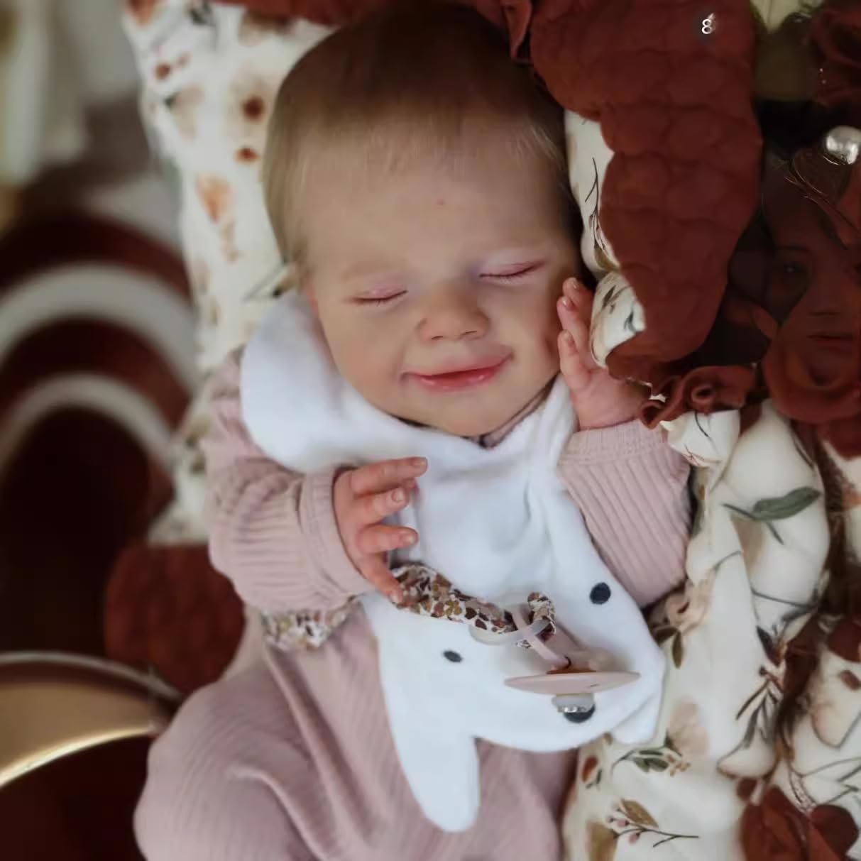 Puppe Reborn Puppen Mädchen hat den weichsten Körper Lebensecht Schlafend Babypuppen Silikon Reborn Babys Spielzeug Geschenk 22 Zoll