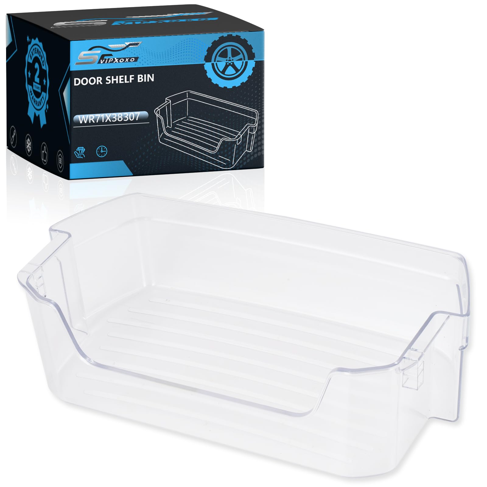 Photo 1 of Svipxoxo WR71X30144 Door Shelf Bin For Ge Refrigerator GFE26JEMPFDS,GNE27JSMAFSS,GFE26JEMAFDS,GNE27JYMKFFS Etc,Replace OE#WR71X38307,WR71X30144,4975750,AP7186356,PS16729788,EAP16729788