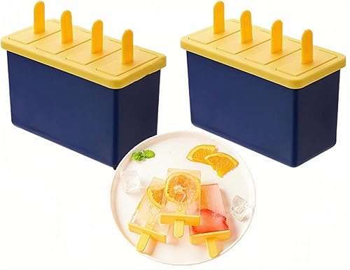 Juego de 6 moldes clásicos para paletas de silicona, moldes para hacer helados, moldes para hacer helados, accesorios de cocina, fácil liberación,