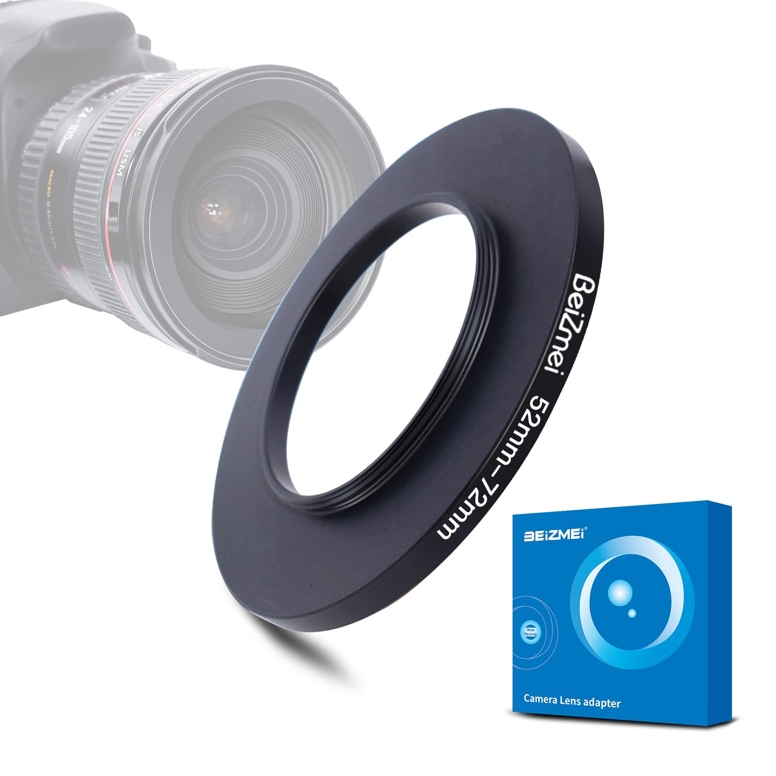 Anello Adattatore Step-up Per Filtri – Da 52 Mm Maschio A 72 Mm Femmina, In Metallo Nero, Sottile E Preciso!