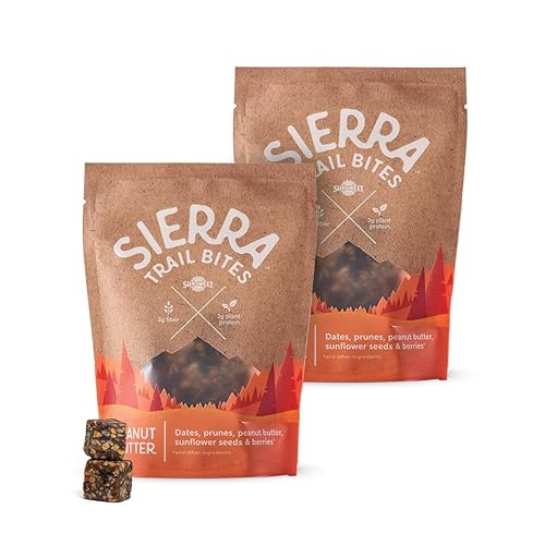 Sunsweet Sierra Trail Bites, bocadillos rellenos de nutrientes para llevar  Bocadillos de frutas y nueces con 0.11 oz de proteína a base de plantas,