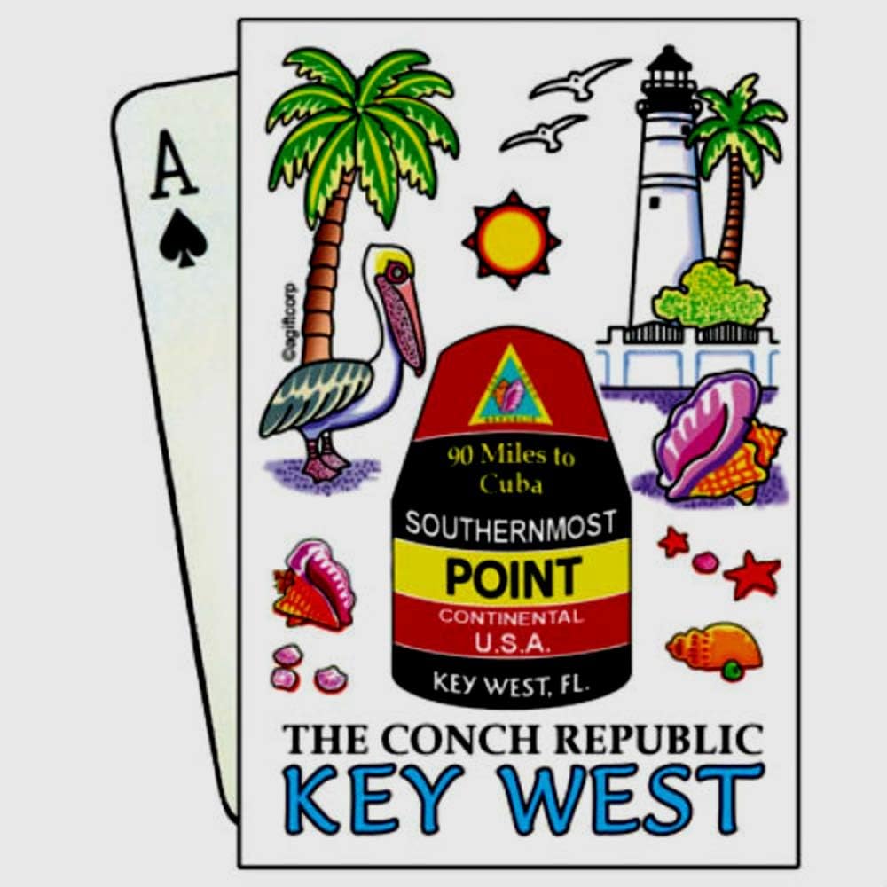World By Shotglass Key West Florida Conch Republic Collectible Souvenir Playing Cards