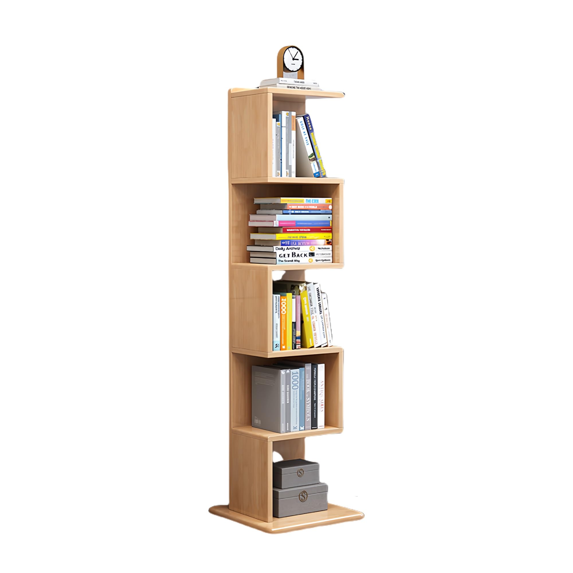 Elegancka czarna półka, wielowarstwowy stojak do przechowywania, wszechstronna kombinacja, podstawa z litego drewna, narożna półka ekspozycyjna (152 cm), idealna do organizacji domu i biura