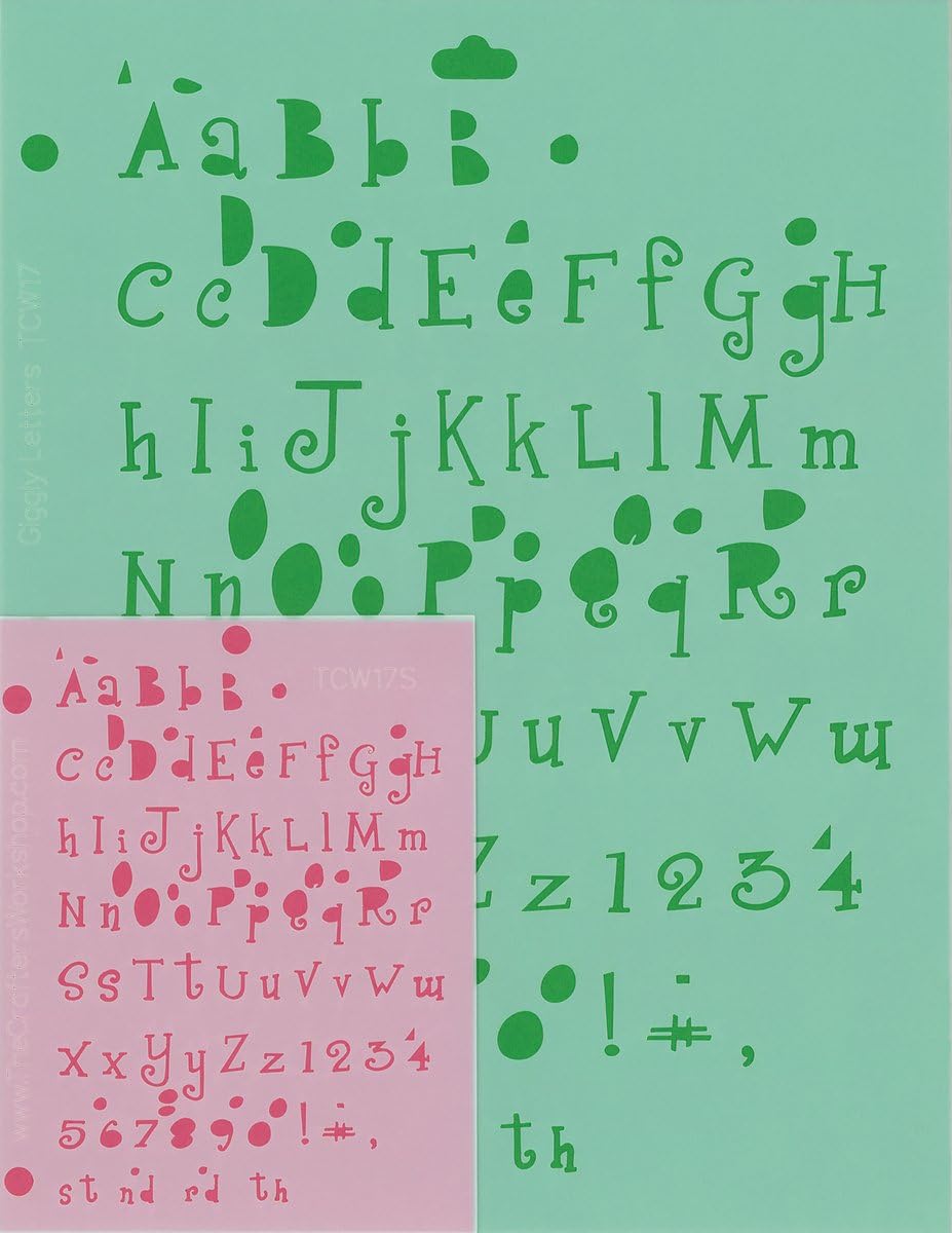 Blue Hill Studios Lettering Stencils - 4PK/Giggly