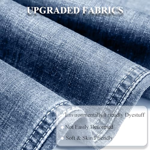 Classic Fit Jeans for Men Embroidered Design All Season Adult Denim Work Pants Everyday Casual Style Men's Pants4