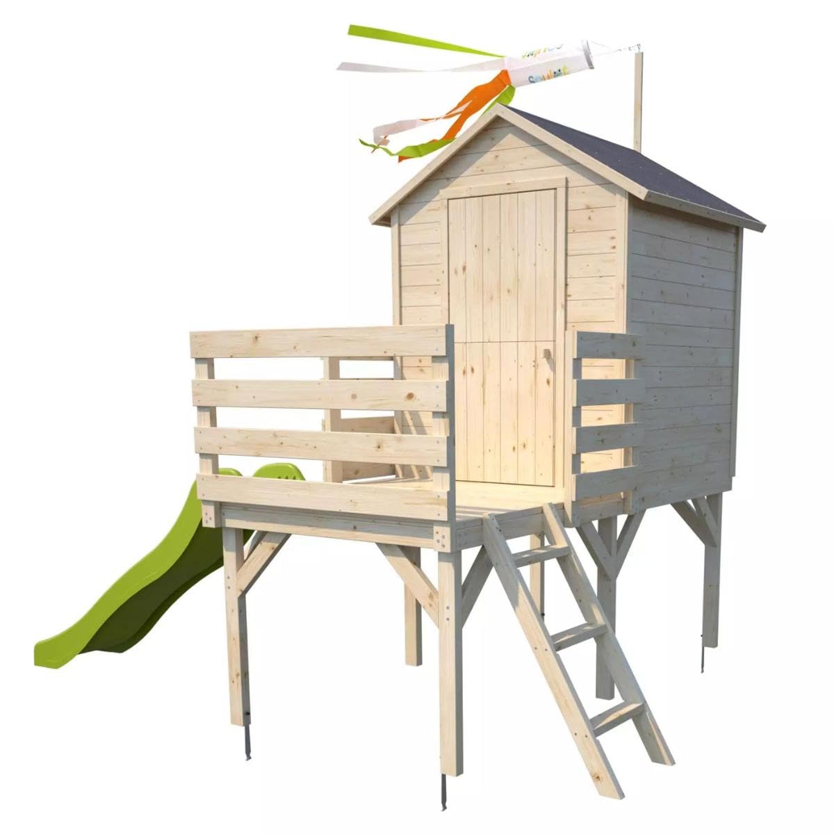Maisonnette en Bois sur pilotis avec Toboggan pour Enfants – Joséphine