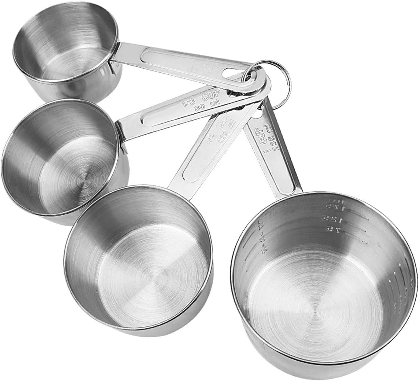 Baking Tools For Flour Food Coffee Cooking Measuring Cup Kichen Accessories With Scale 4Pcs/Set Stainless Steel