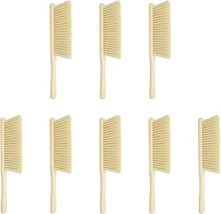 sourcing map 8 cepillos de madera para polvo, cepillo de limpieza de 14 pulgadas, cerdas suaves con mango de madera para banco, coche, sofá, cama, chimenea, color amarillo