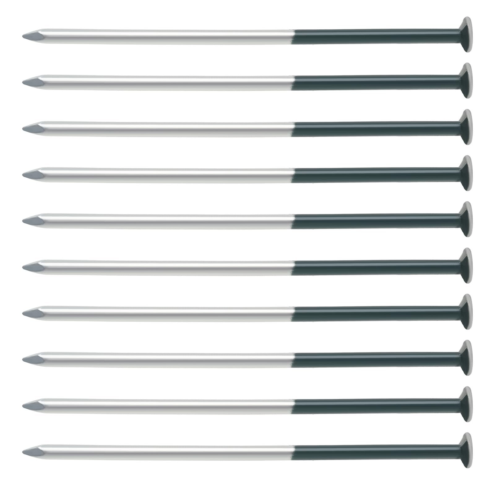 Lot de 50 clous à tête ronde galvanisés pour gazon artificiel Vert foncé 5 mm x 150 mm