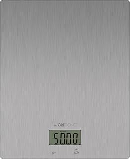 Clatronic® Bilancia digitale da cucina | 1 g passi fino a 5 kg | con indicazione della tazza (tazze) | ideale per ricette di tendenza | extra piatta | funzione tara | acciaio inossidabile | Kitchen